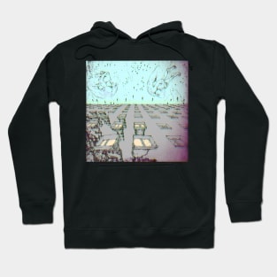 gray house with mechanical windows with the meaning of life people are like birds Hoodie